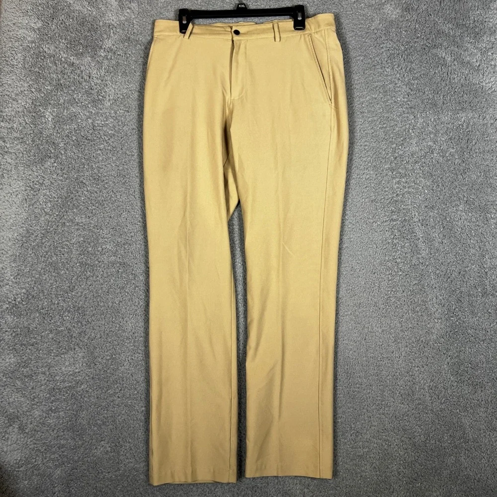 Dunning Mens 32x32 Khaki Golf Pants Flat Front‎ Performance Stretch